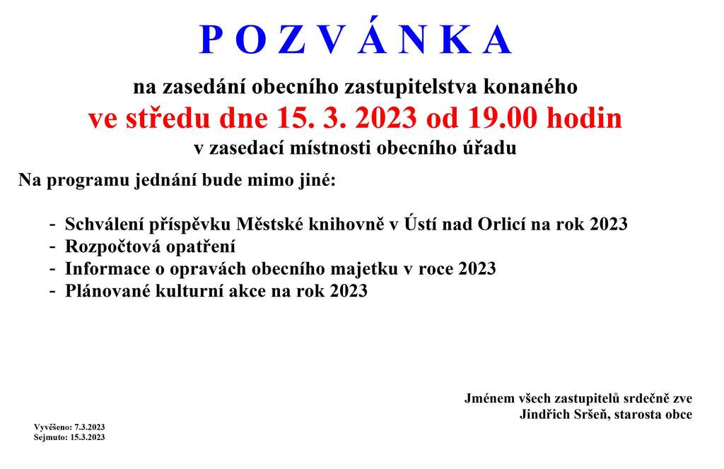 Pozvánka 150 3 2023