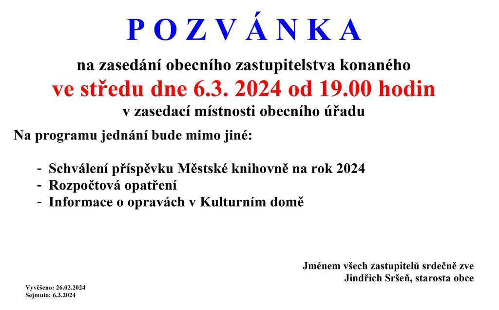 Pozvánka VZ 06032024