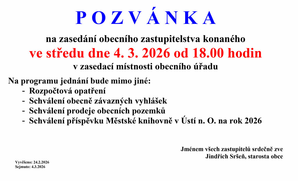 Pozvánka na VZ 04032026